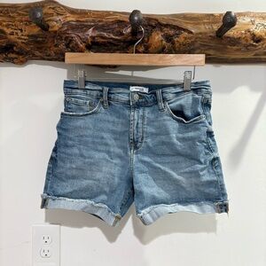 Kensie Blue Jean Shorts with Cuffed Hem